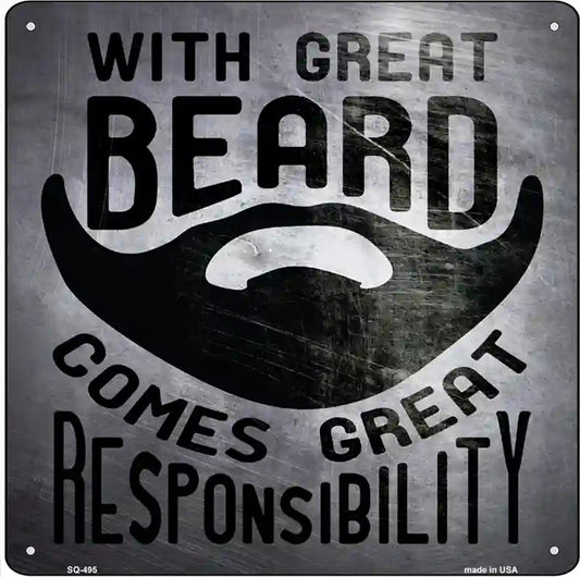 With Great Beard Novelty Square Sign