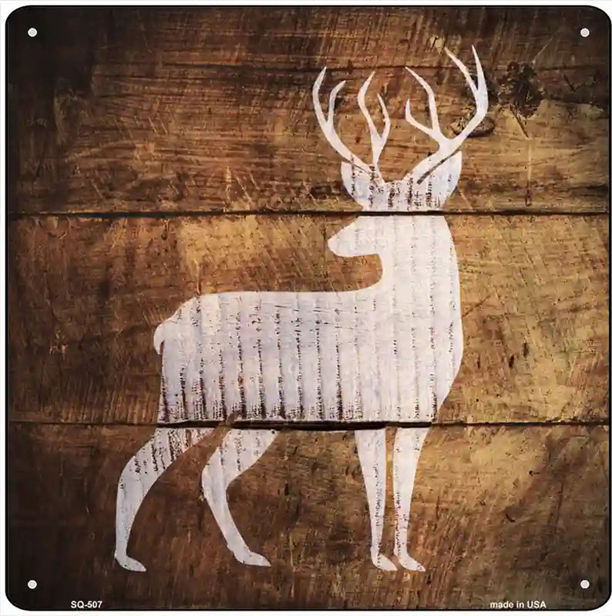 Deer Painted Stencil Novelty Square Sign