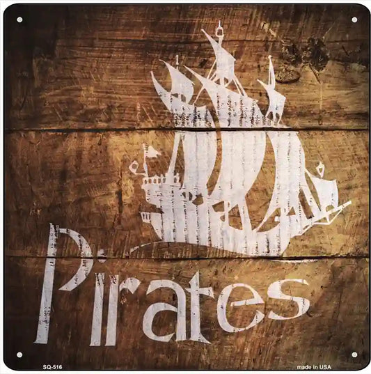 Pirates Painted Stencil Novelty Square Sign