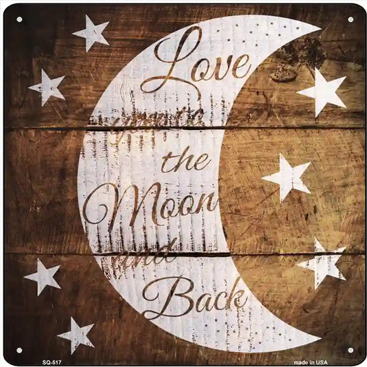 Moon and Back Painted Stencil Novelty Square Sign