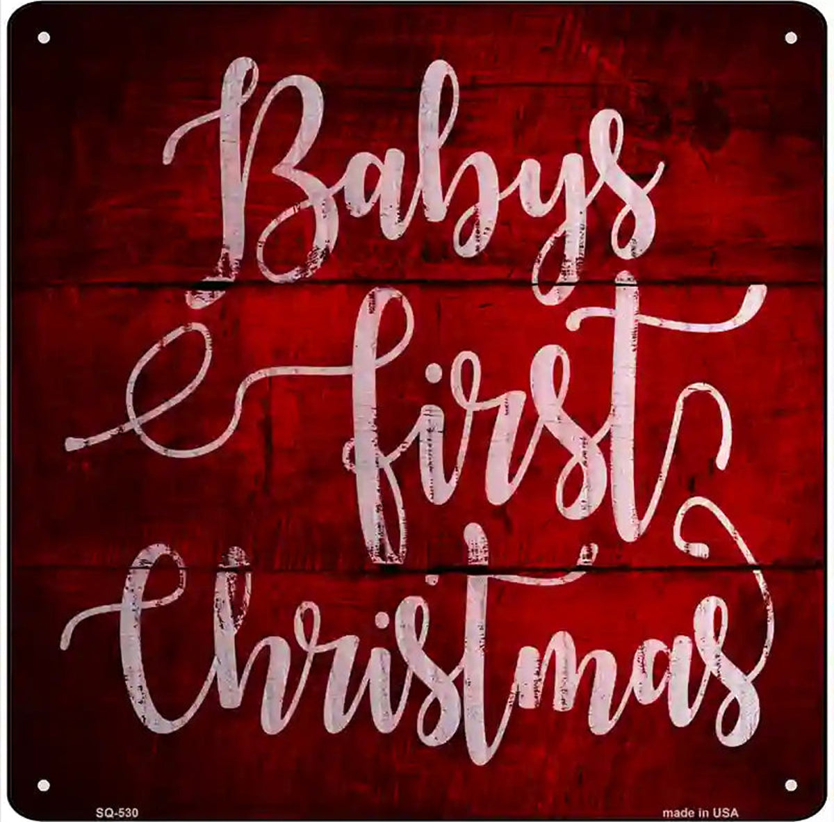 Babys First Christmas Novelty Metal Square Sign