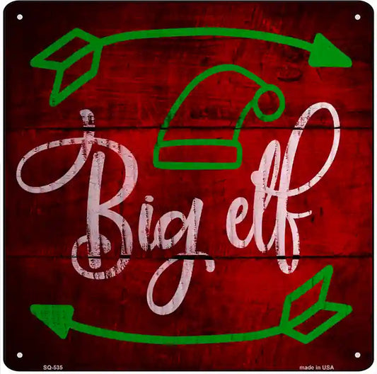 Big Elf Novelty Metal Square Sign