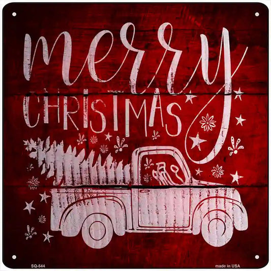 Merry Christmas Novelty Metal Square Sign