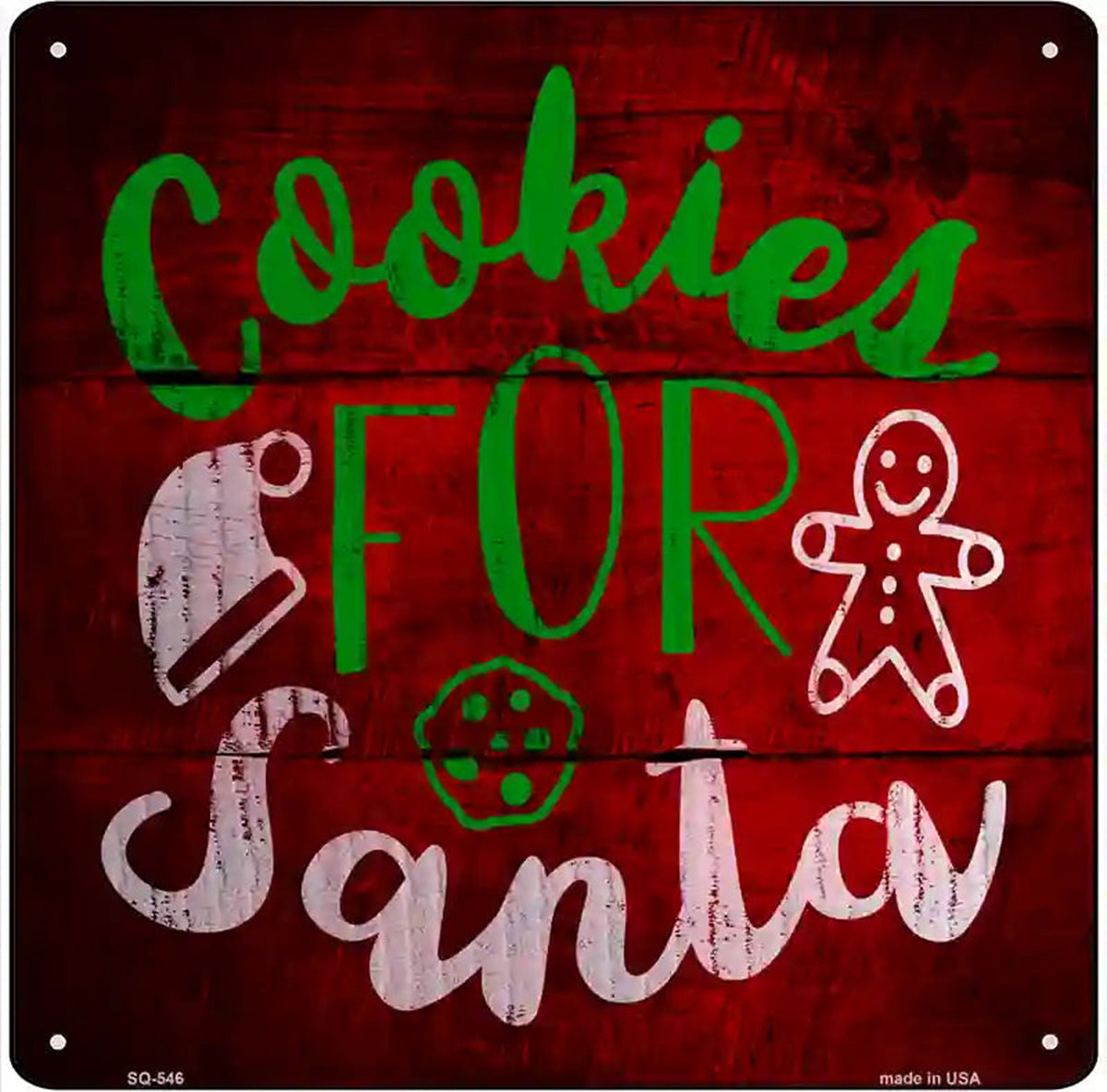 Cookies For Santa Novelty Metal Square Sign