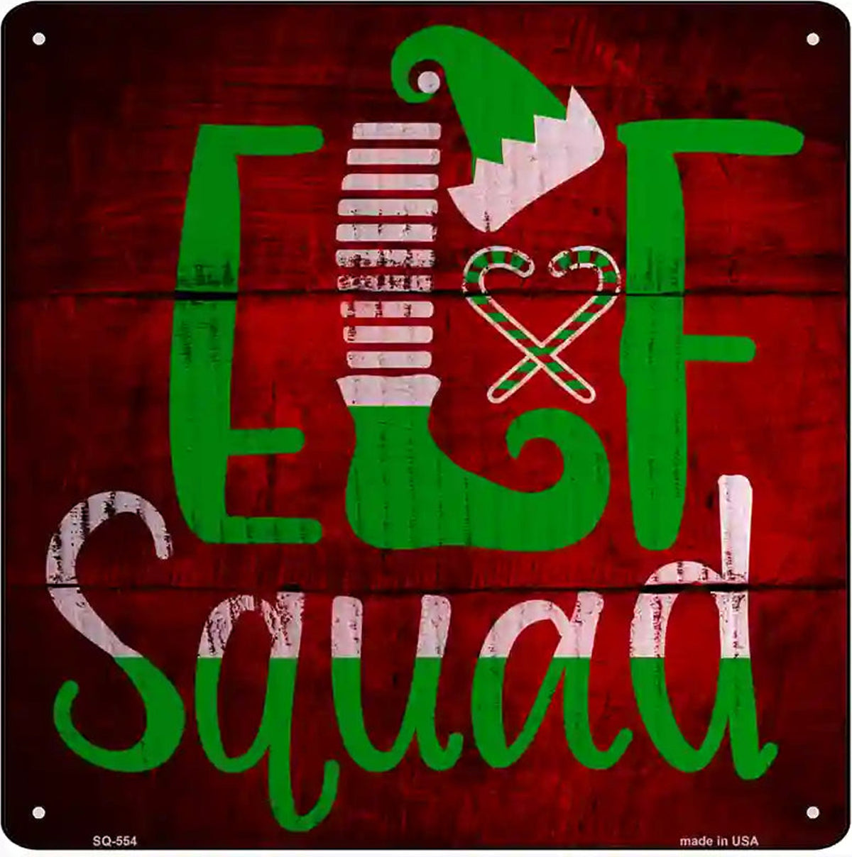 Elf Squad Novelty Metal Square Sign