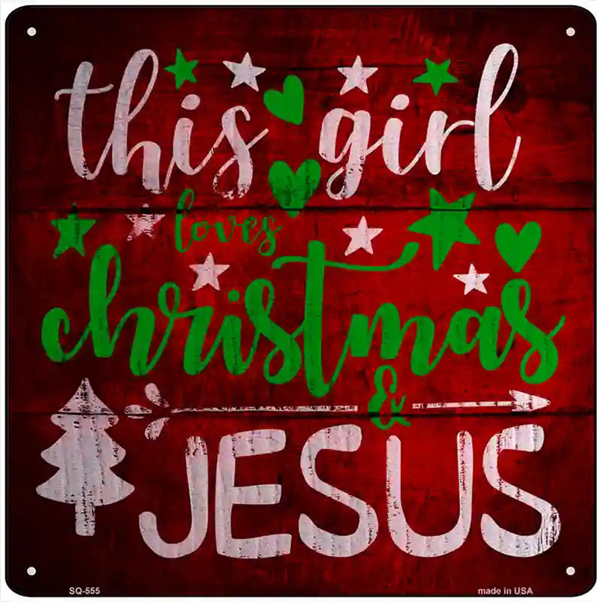 This Girl Loves Christmas Novelty Metal Square Sign