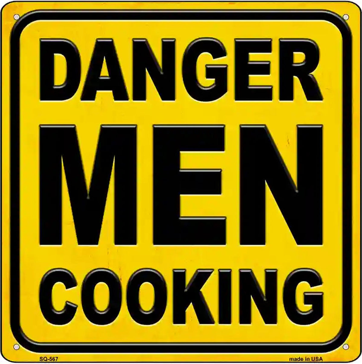 Danger Men Cooking Novelty Metal Square Sign