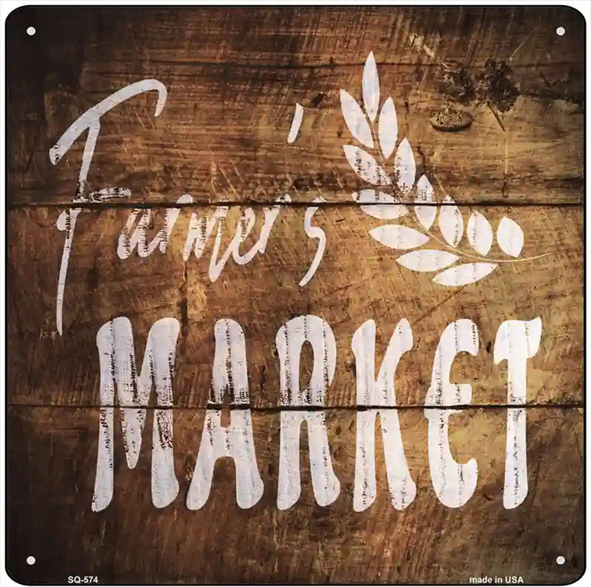 Farmers Market Novelty Metal Square Sign