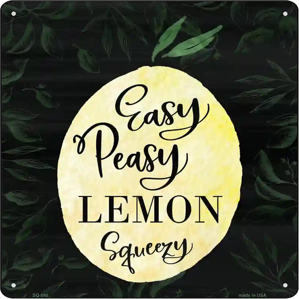 Easy Peasy Novelty Metal Square Sign