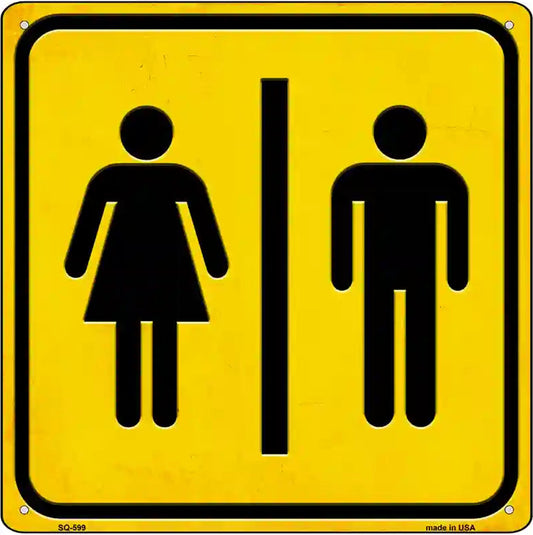 Men and Ladies Room Novelty Metal Square Sign