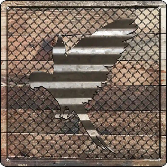 Corrugated Parrot on Wood Novelty Metal Square Sign
