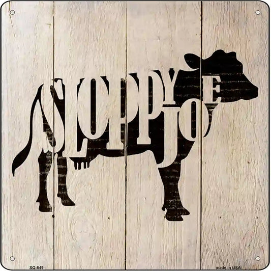 Cows Make Sloppy Joes Novelty Metal Square Sign