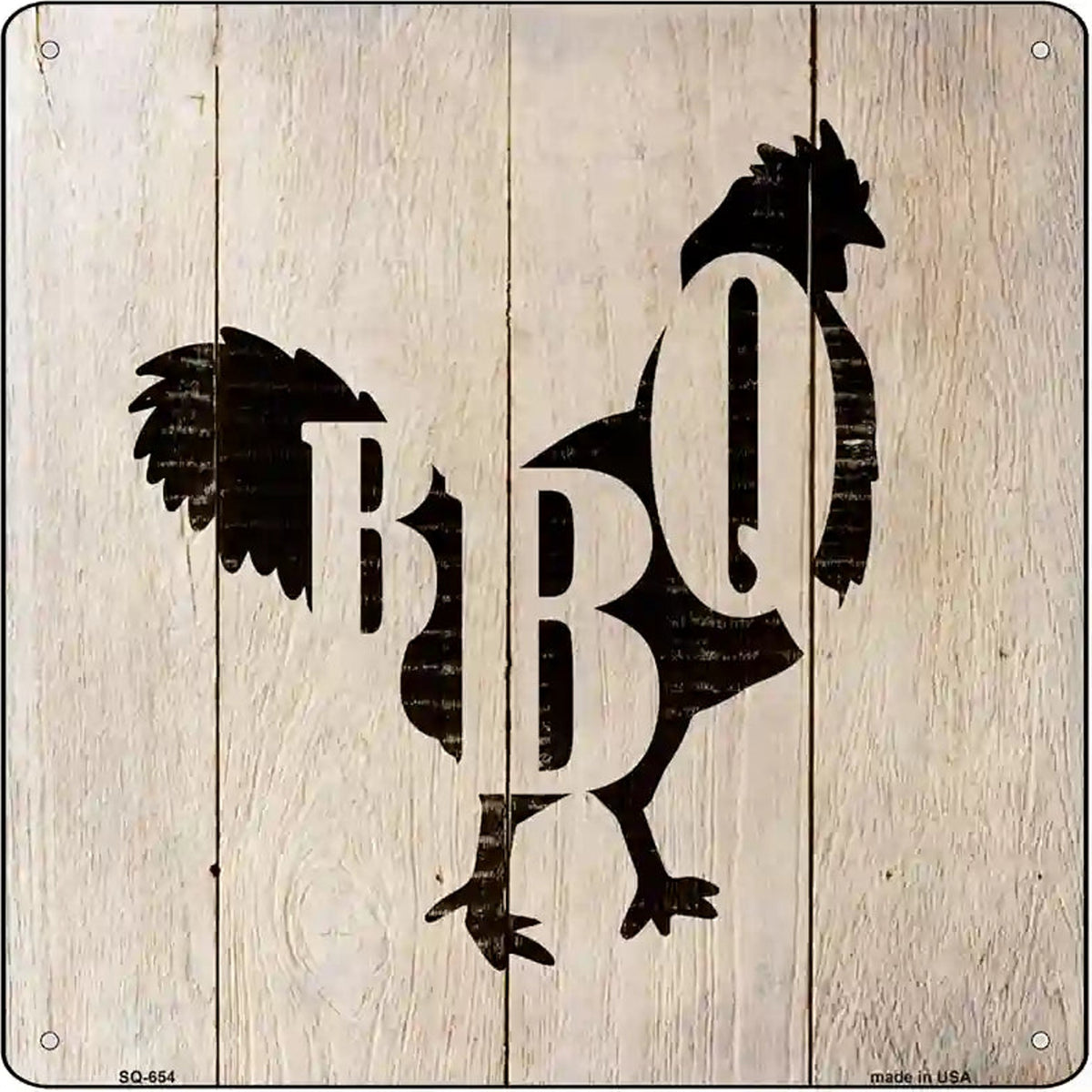 Chickens Make BBQ Novelty Metal Square Sign