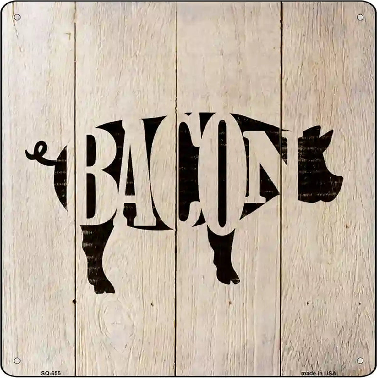Pigs Make Bacon Novelty Metal Square Sign