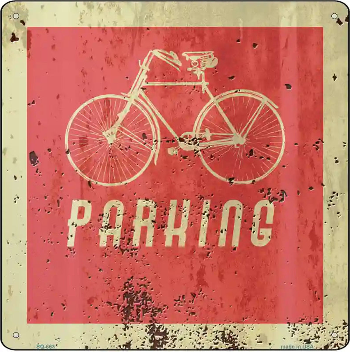 Bicycle Parking Novelty Metal Square Sign