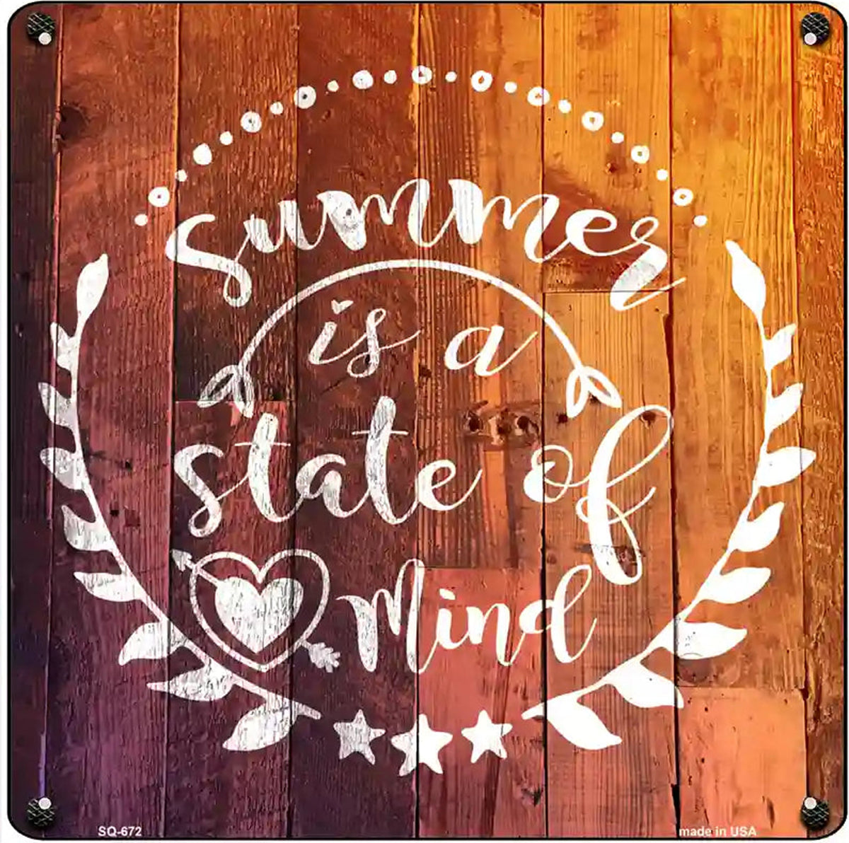 Summer State of Mind Novelty Metal Square Sign