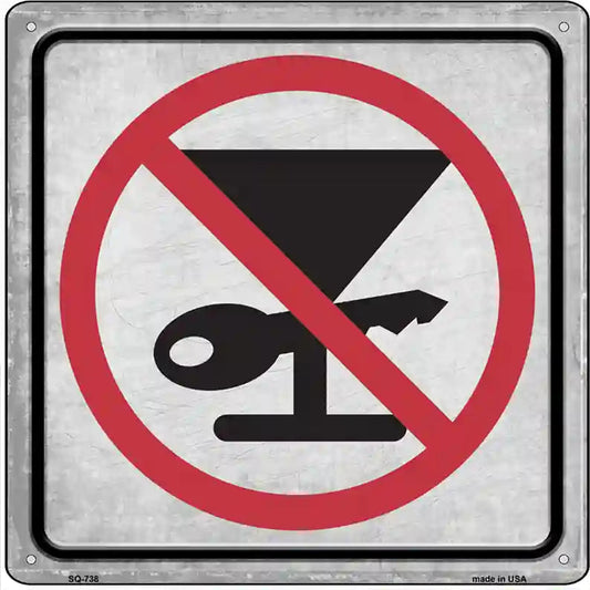 No Drinking and Driving Novelty Metal Square Sign