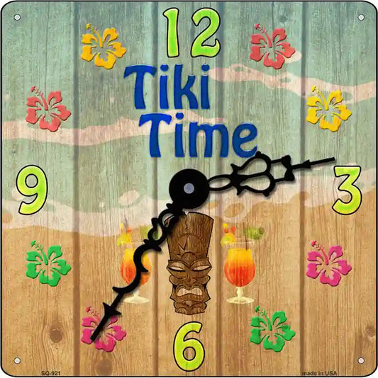 Tiki Time Novelty Metal Square Sign