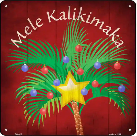 Mele Kalikimaka Novelty Metal Square Sign