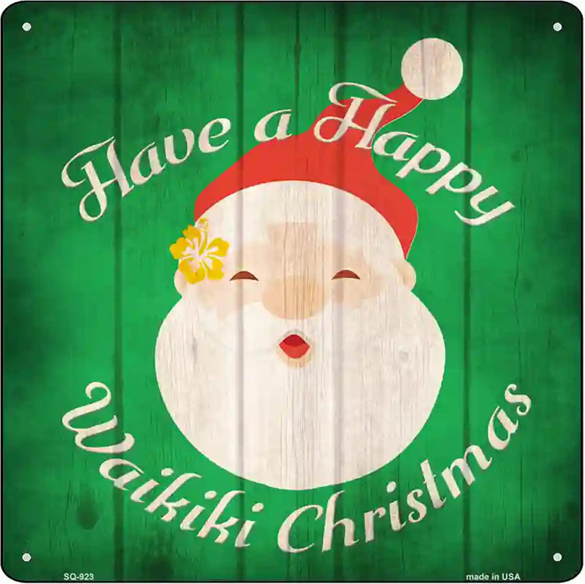 Waikiki Christmas Novelty Metal Square Sign