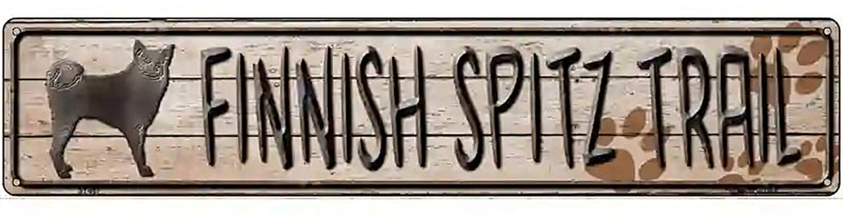 Finnish Spitz Trail Novelty Metal Street Sign