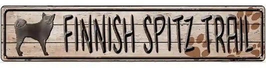 Finnish Spitz Trail Novelty Metal Street Sign