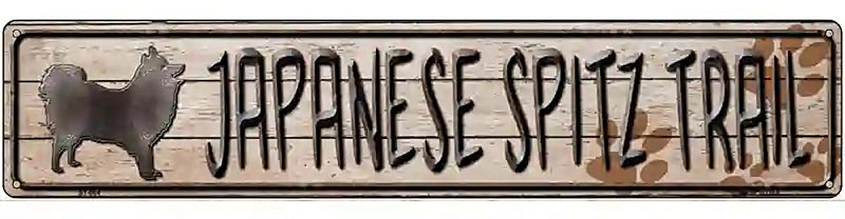 Japanese Spitz Trail Novelty Metal Street Sign