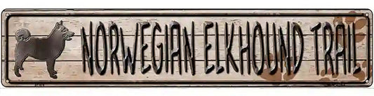 Norwegian Elkhound Trail Novelty Metal Street Sign