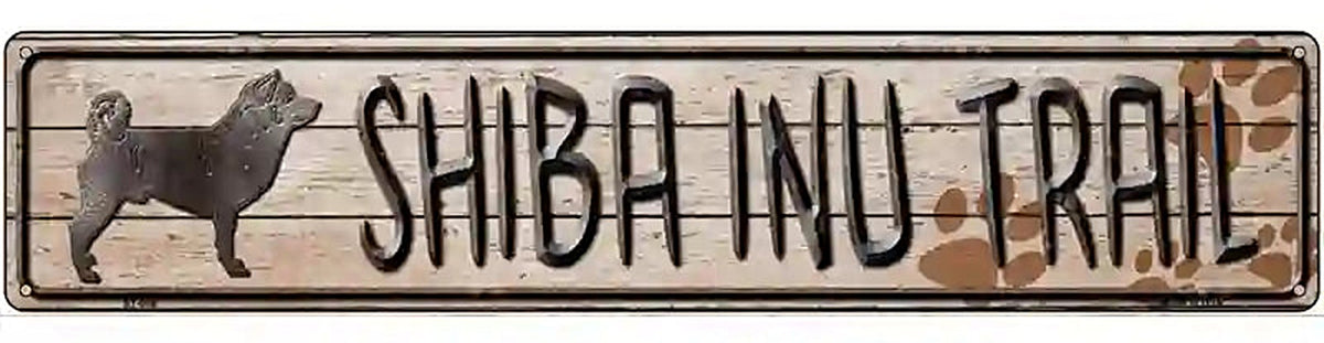 Shiba Inu Trail Novelty Metal Street Sign