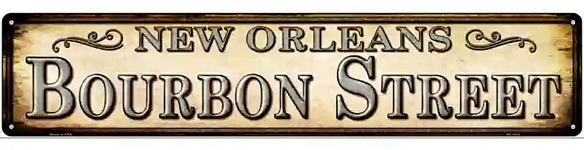Bourbon Street New Orleans Novelty Metal Street Sign