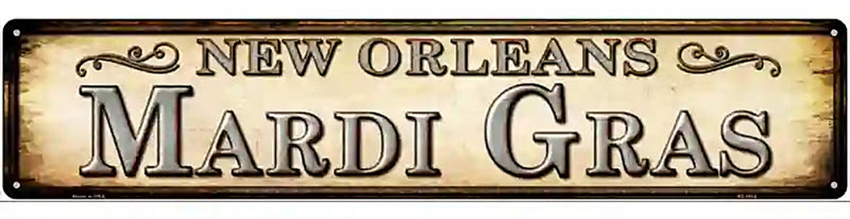 Mardi Gras New Orleans Novelty Metal Street Sign