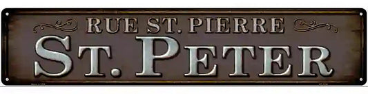 Rue St Peter Novelty Metal Street Sign
