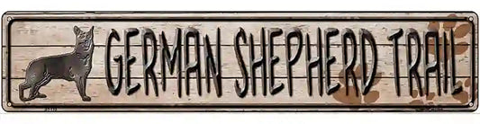 German Shepherd Trail Novelty Metal Street Sign