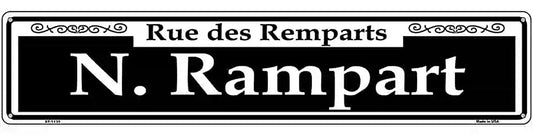 N. Rampart Novelty Metal Street Sign