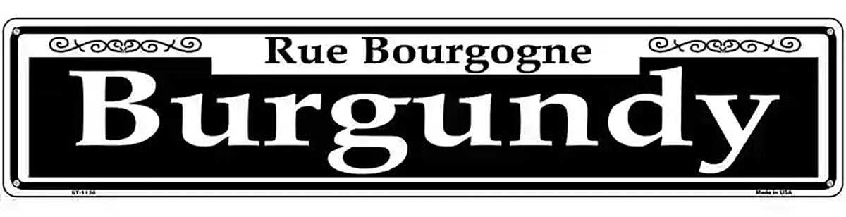 Burgundy Novelty Metal Street Sign