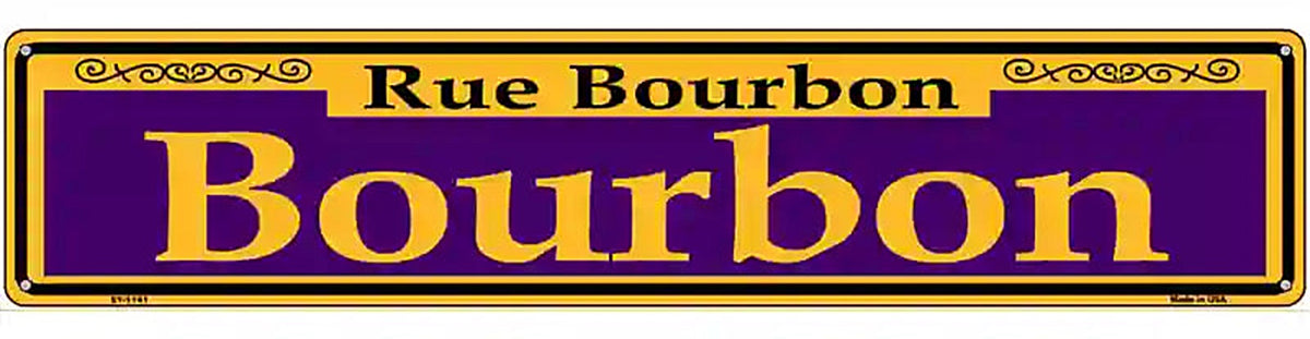 Bourbon Purple Novelty Metal Street Sign
