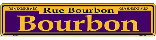 Bourbon Purple Novelty Metal Street Sign