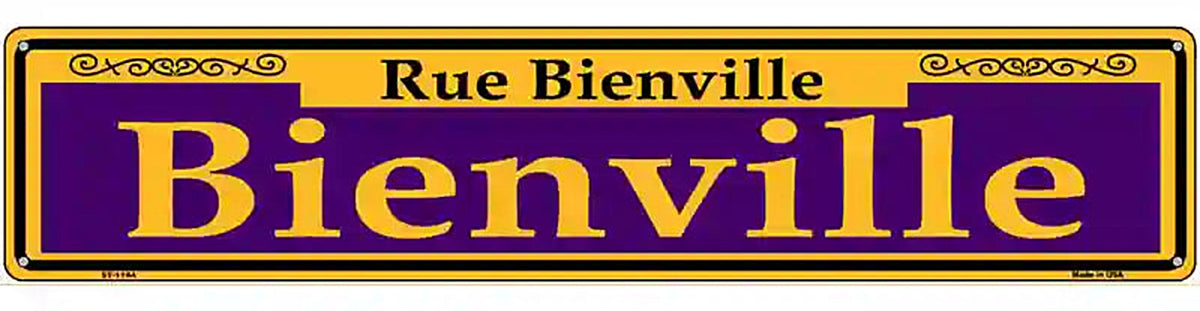 Bienville Purple Novelty Metal Street Sign