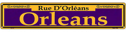 Orleans Purple Novelty Metal Street Sign