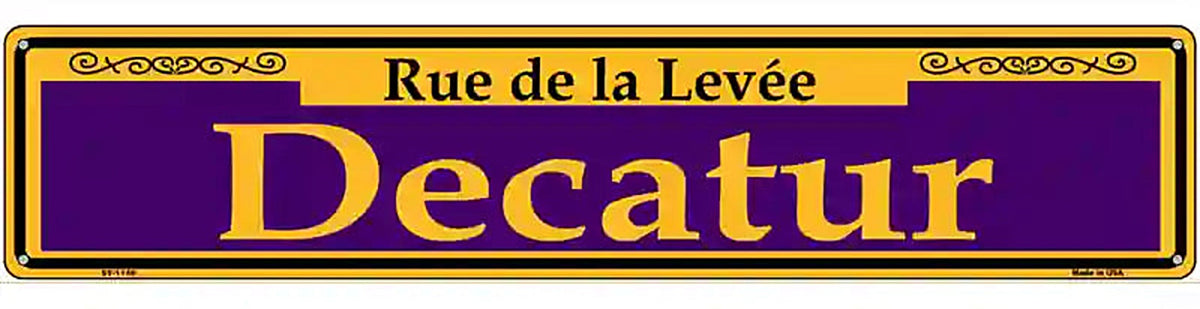Decatur Purple Novelty Metal Street Sign