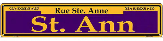 St. Ann Purple Novelty Metal Street Sign