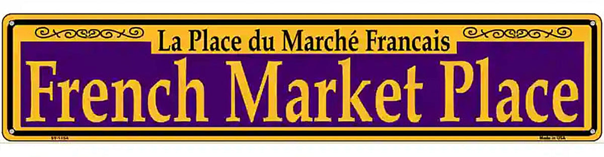 French Market Place Purple Novelty Metal Street Sign
