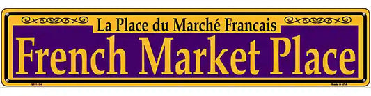 French Market Place Purple Novelty Metal Street Sign