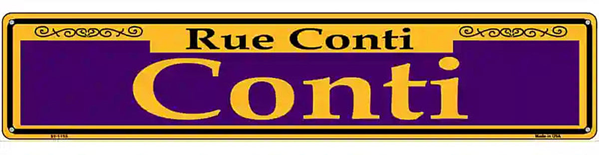 Conti Purple Novelty Metal Street Sign