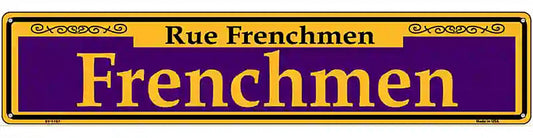 Frenchmen Purple Novelty Metal Street Sign
