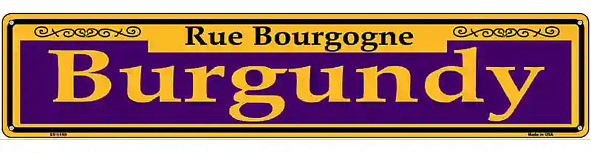 Burgundy Purple Novelty Metal Street Sign