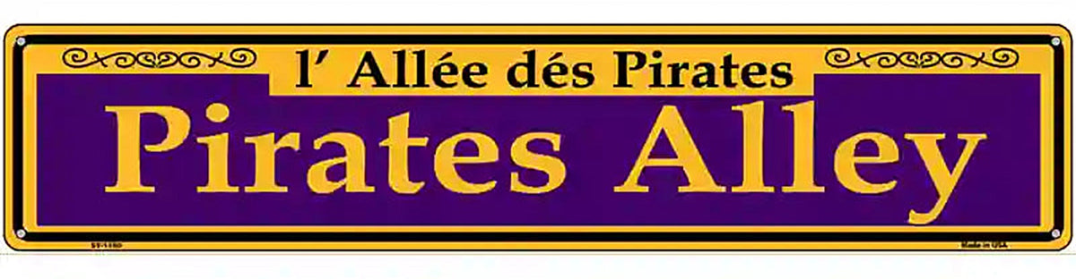 Pirates Alley Purple Novelty Metal Street Sign