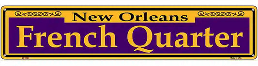 French Quarter Purple Novelty Metal Street Sign