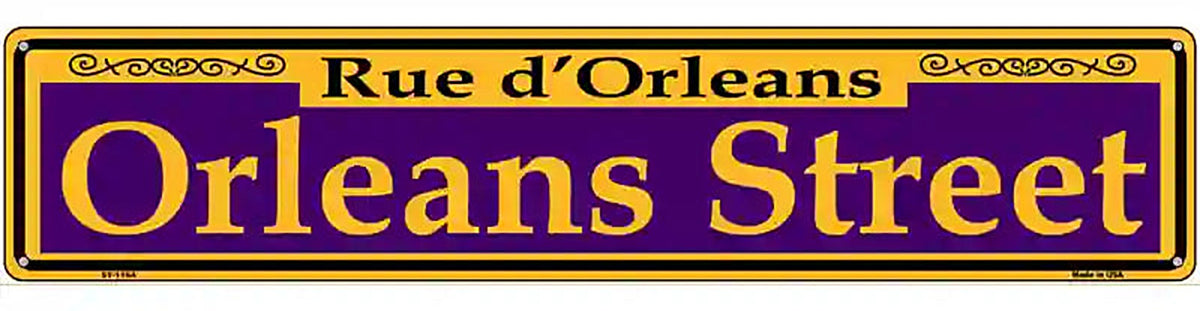 Orleans Street Purple Novelty Metal Street Sign
