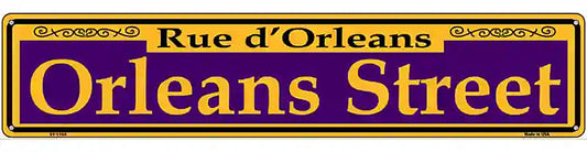 Orleans Street Purple Novelty Metal Street Sign